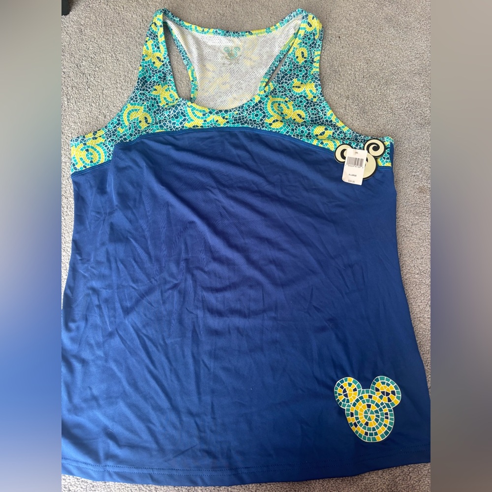 NWT Disney Mosaic Print workout tank xl
